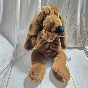 Animal Playthings Brown Hound Dog Plush Hand Puppet Open Mouth Pink Tongue 20 In